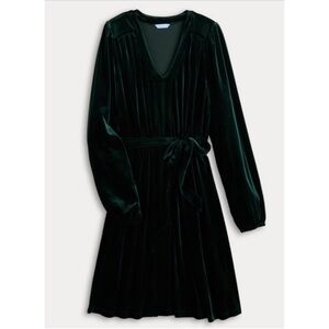 Draper James Deep Green Velvet Long Sleeve Dress